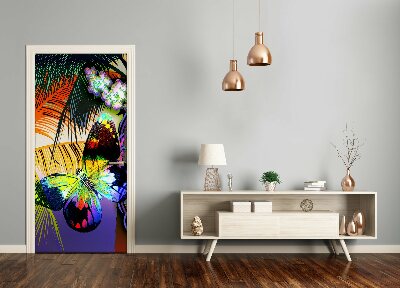 Vinilo para puerta Flores coloridas