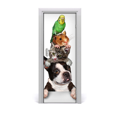 Vinilo para puerta Mascotas
