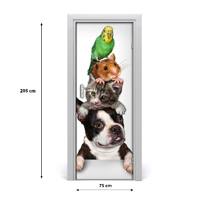 Vinilo para puerta Mascotas