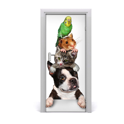 Vinilo para puerta Mascotas