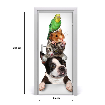 Vinilo para puerta Mascotas