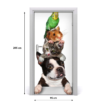 Vinilo para puerta Mascotas