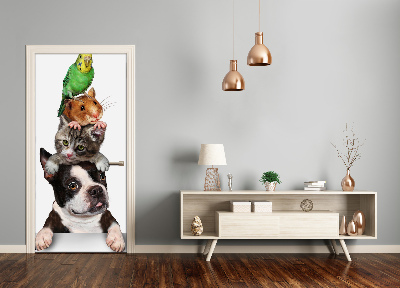 Vinilo para puerta Mascotas