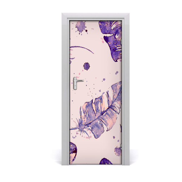 Vinilo para puerta Para casa plumas