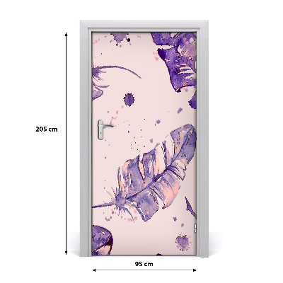 Vinilo para puerta Para casa plumas