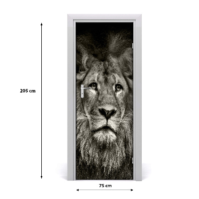Vinilo para puerta Pared león