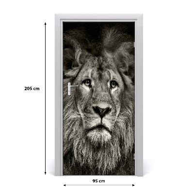 Vinilo para puerta Pared león