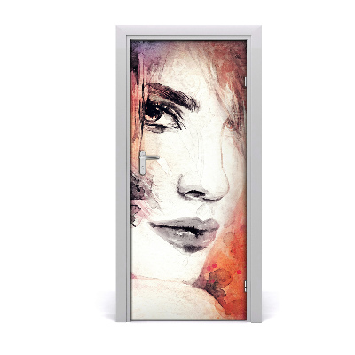 Vinilo para puerta Mujer abstracto