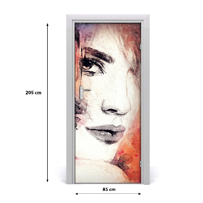 Vinilo para puerta Mujer abstracto