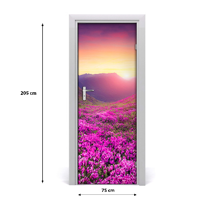 Vinilo para puerta Montaña rododendro