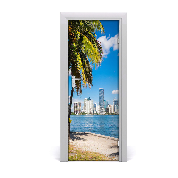 Pegatina para puerta Para casa miami