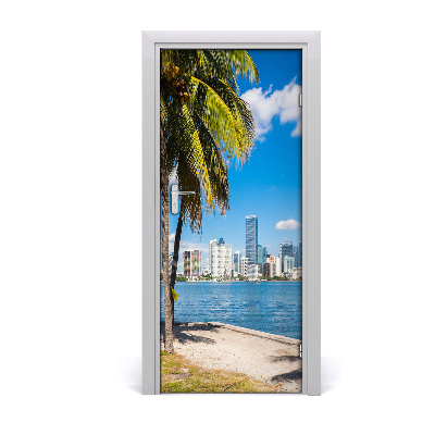 Pegatina para puerta Para casa miami
