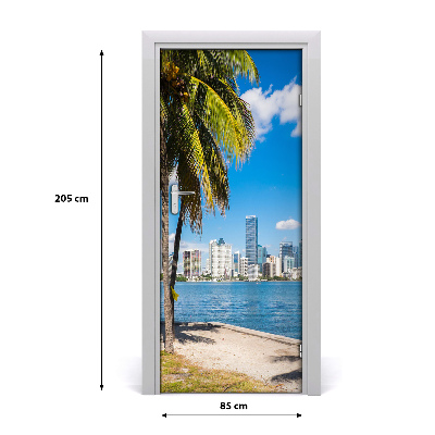 Pegatina para puerta Para casa miami