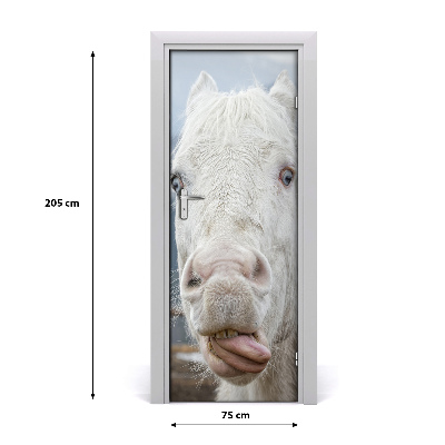 Vinilo para puerta Caballo blanco loco