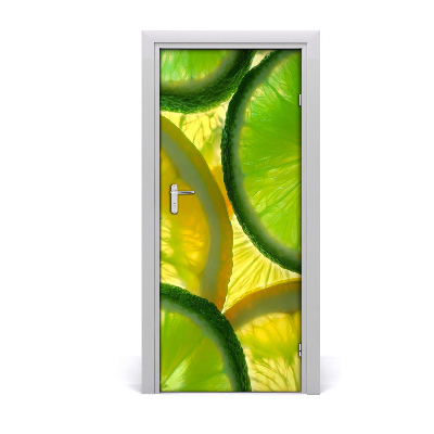 Vinilo para puerta Lima y limón