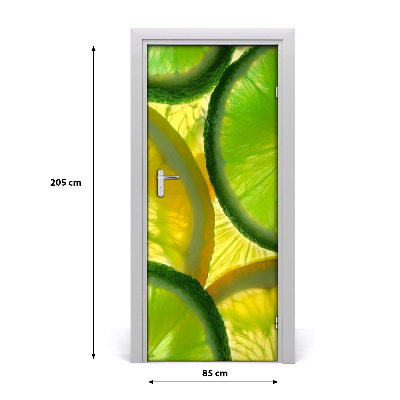 Vinilo para puerta Lima y limón