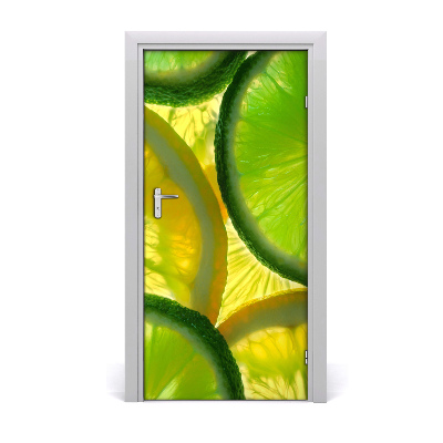 Vinilo para puerta Lima y limón