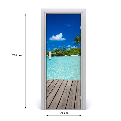 Vinilo para puerta Playa tropical