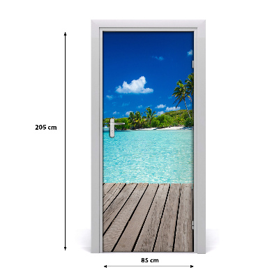 Vinilo para puerta Playa tropical