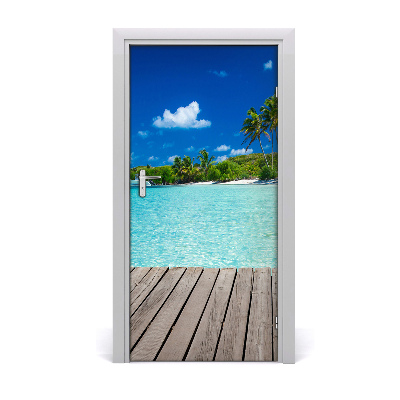 Vinilo para puerta Playa tropical