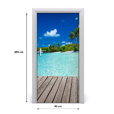 Vinilo para puerta Playa tropical