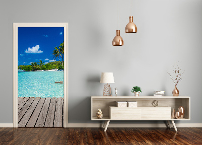 Vinilo para puerta Playa tropical