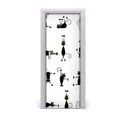 Vinilo para puerta Pared gatos