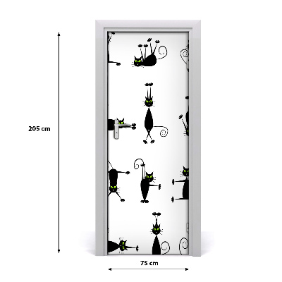 Vinilo para puerta Pared gatos
