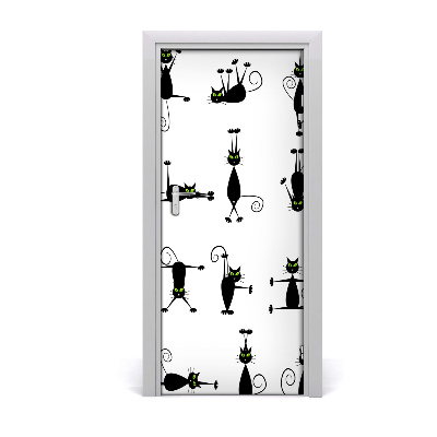 Vinilo para puerta Pared gatos