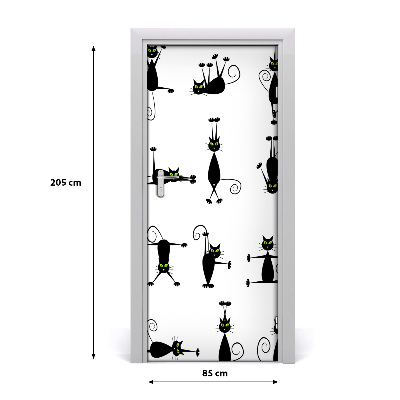 Vinilo para puerta Pared gatos