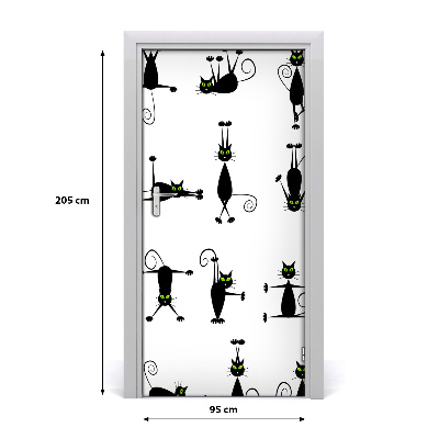Vinilo para puerta Pared gatos