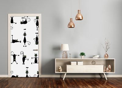 Vinilo para puerta Pared gatos
