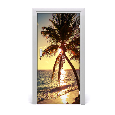Vinilo para puerta Playa tropical