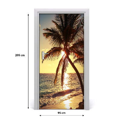 Vinilo para puerta Playa tropical