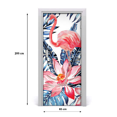 Lámina adhesiva de puerta Flores hawaianas