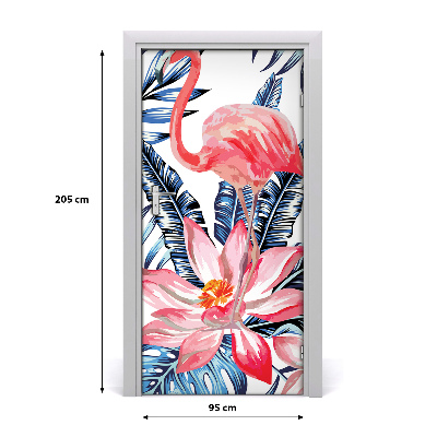 Lámina adhesiva de puerta Flores hawaianas