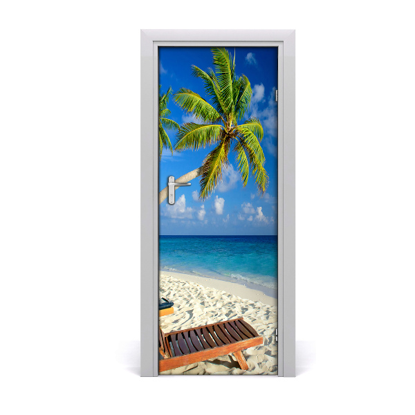Vinilo para puerta Playa tropical