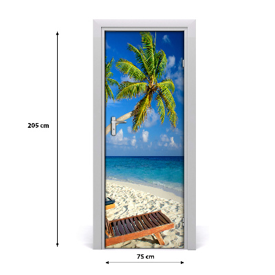 Vinilo para puerta Playa tropical