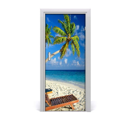 Vinilo para puerta Playa tropical