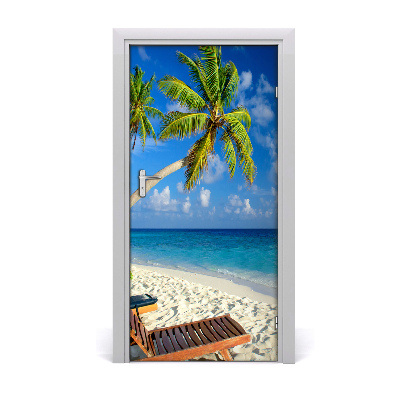 Vinilo para puerta Playa tropical