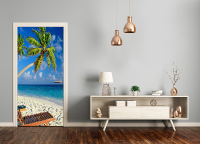 Vinilo para puerta Playa tropical
