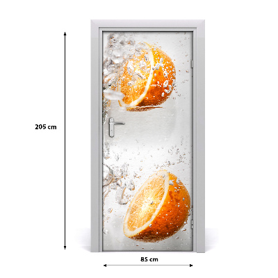 Vinilo para puerta Naranjas