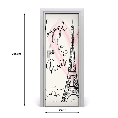 Vinilo para puerta Torre eiffel parís