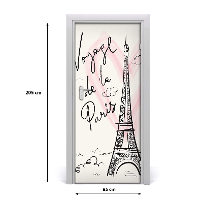 Vinilo para puerta Torre eiffel parís