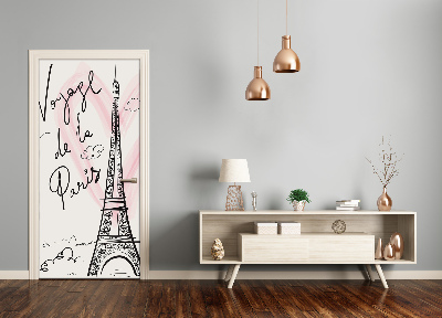 Vinilo para puerta Torre eiffel parís