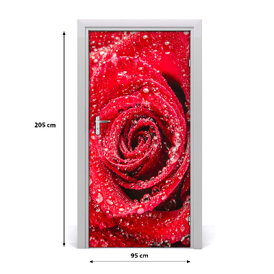 Vinilo para puerta Una rosa roja