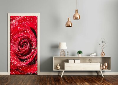 Vinilo para puerta Una rosa roja