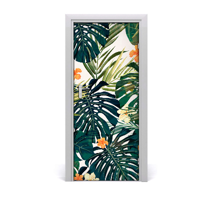 Lámina adhesiva de puerta Motivo hawaiano