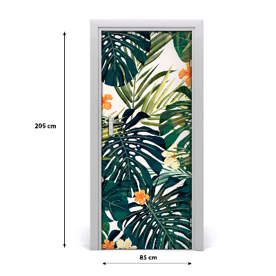 Lámina adhesiva de puerta Motivo hawaiano