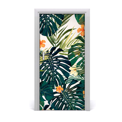 Lámina adhesiva de puerta Motivo hawaiano